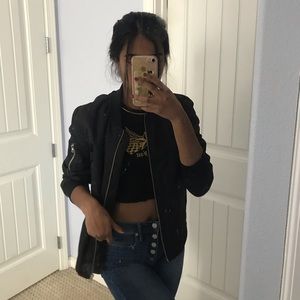 Black bomber jacket
